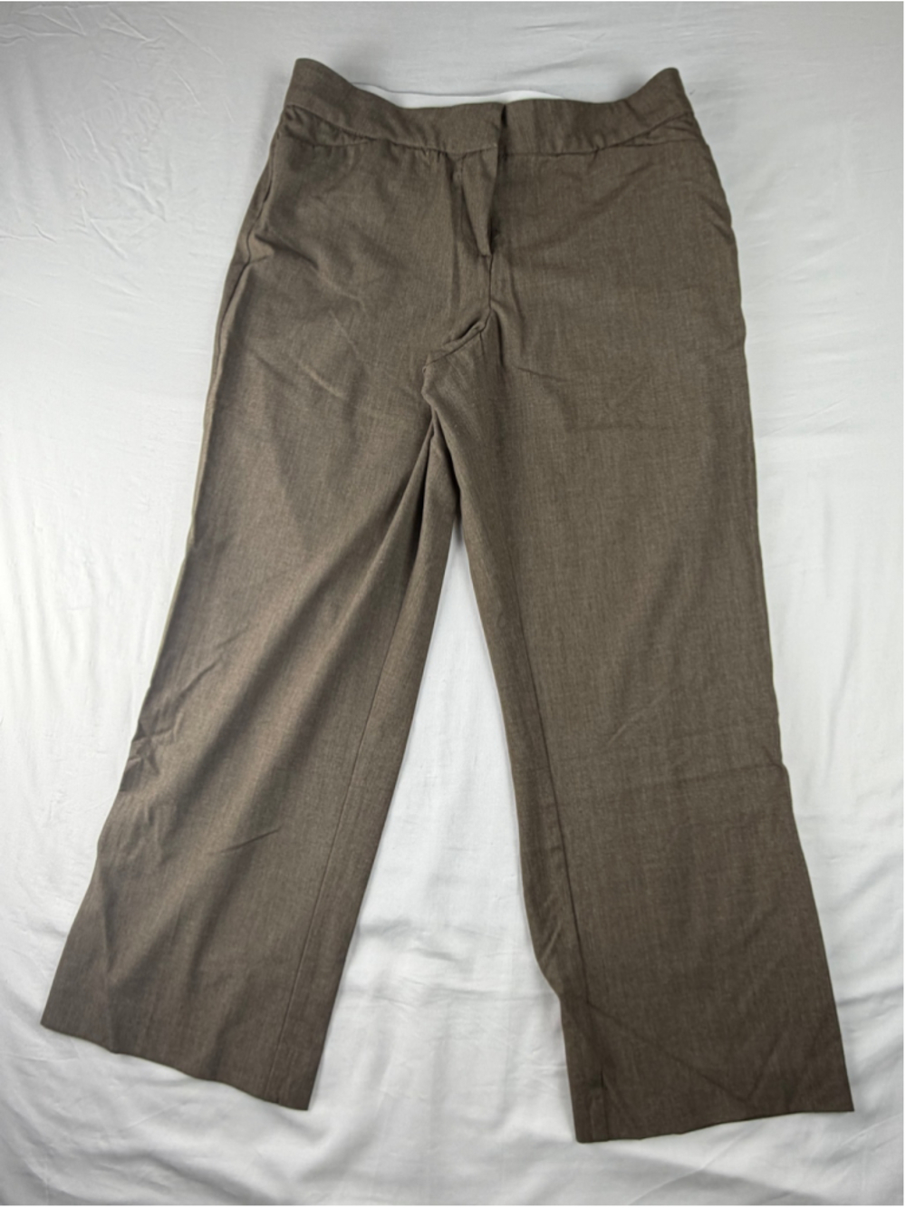 Dana Buchman Dress Pants 12S Brown Straight Leg Trousers Stretch Office Attire